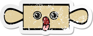 Bir insanın çizdiği yuvarlak bir karikatür iğnesinin sıkıntılı çıkartması.