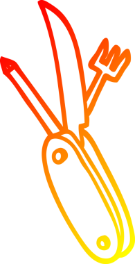 Bir insan tarafından çizilmiş karikatür çakısı çizimi