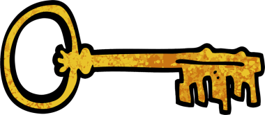 Grunge desenli çizim karikatürü Bir insan tarafından çizilmiş eski anahtar