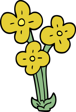 Bir insan tarafından çizilmiş bir demet çiçek.