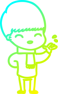 Bir insan tarafından çizilmiş mutlu çizgi film çocuğu çizimi.