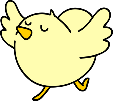 Bir insan tarafından çizilmiş mutlu bir kuş dansının çizgi filmi.