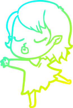 Soğuk gradyan çizgisi, bir insan tarafından çizilmiş şirin bir vampir kız çizgi filmi.