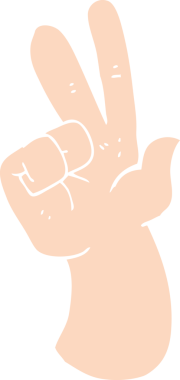 Bir insan tarafından çizilen el sayımının düz renk çizimi