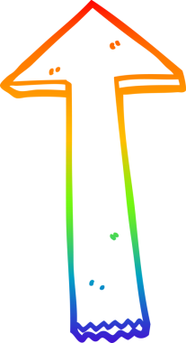 gökkuşağı gradyan çizgi çizimi Bir insan tarafından çizilmiş ok