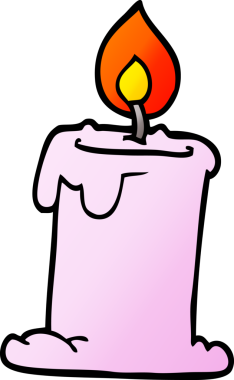 Bir insan tarafından çizilmiş karikatür yanan mum.