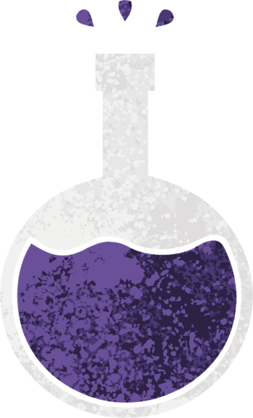 Bir insan tarafından çizilmiş bilimsel bir deneyin retro çizim tarzı karikatürü