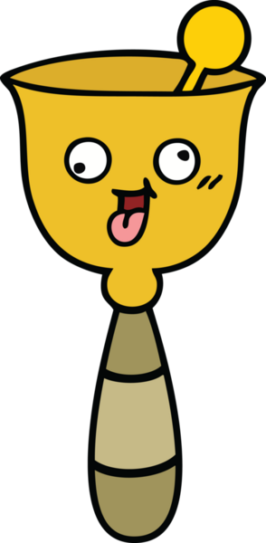 Bir insan tarafından çizilmiş sevimli bir okul çanı karikatürü.