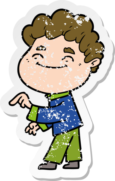 Bir insan tarafından çizilmiş, karikatür dostu bir adamın sıkıntılı çıkartması.