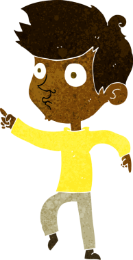 Bir insan tarafından çizilmiş çizgi film çocuğu.