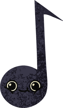 Bir insan tarafından çizilmiş bir notanın retro çizim tarzı karikatürü