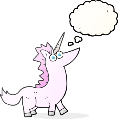 Bir insan tarafından çizilmiş serbest çizim baloncuk tek boynuzlu at.