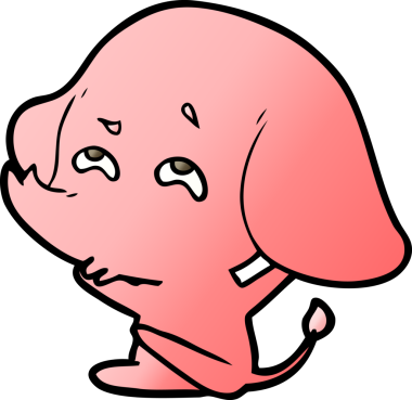 Bir insan tarafından çizilmiş karikatür fili