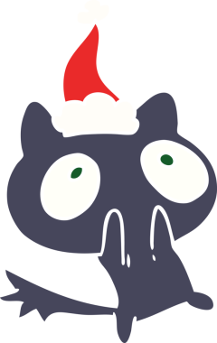 Bir insan tarafından çizilmiş kawaii kedisinin el çizimi karikatürü.