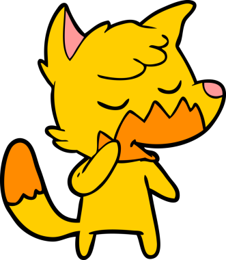 Bir insan tarafından çizilmiş tilki çizgi film karakteri