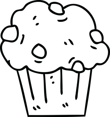 Bir insan tarafından çizilmiş çikolatalı kek çizimi.