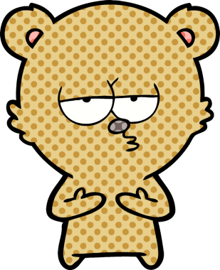 Bir insan tarafından çizilmiş sıkılmış ayı çizgi filmi