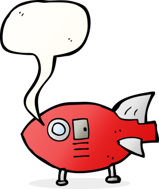 bir insan tarafından çizilmiş konuşma baloncuklu uzay roketi