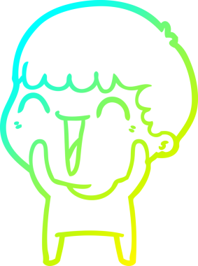 Bir insan tarafından çizilmiş mutlu bir adamın soğuk çizgi çizimi.