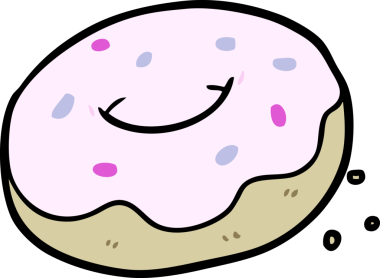 Bir insan tarafından çizilmiş karikatür çöreği.