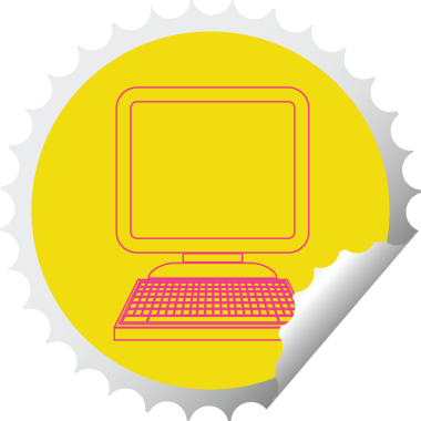 bir insan tarafından çizilmiş bilgisayar simgesi dairesel soyma etiketi çizimi