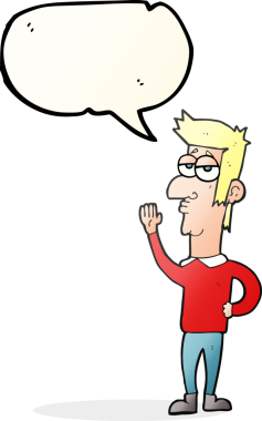 Bir insan tarafından çizilmiş serbest konuşma balonu karikatür adamı