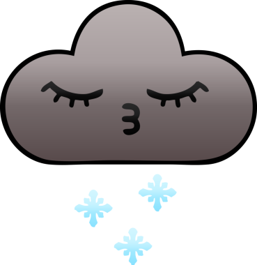 Bir insan tarafından çizilen kar bulutunun gölgeli karikatürü