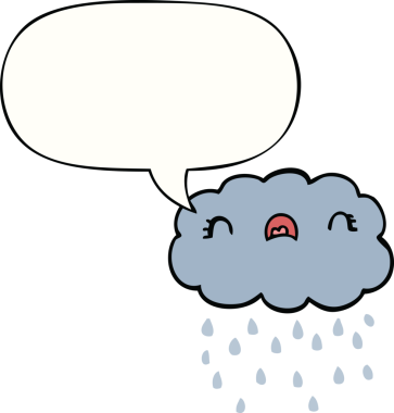 Bir insan tarafından çizilmiş tatlı bir çizgi film bulutu.