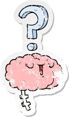 Bir insan tarafından çizilmiş garip bir karikatür çıkartması.