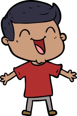 Bir insan tarafından çizilmiş mutlu bir adam.