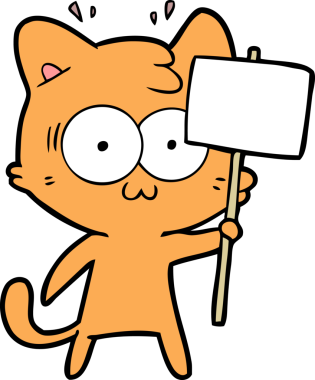 Bir insan tarafından çizilmiş kedi sallama işareti.