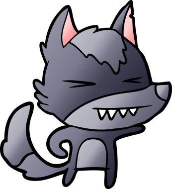 Bir insan tarafından çizilmiş kızgın kurt çizgi filmi.