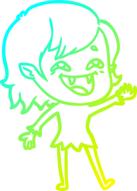 Bir insan tarafından çizilmiş gülen vampir kız çizgi filmi.