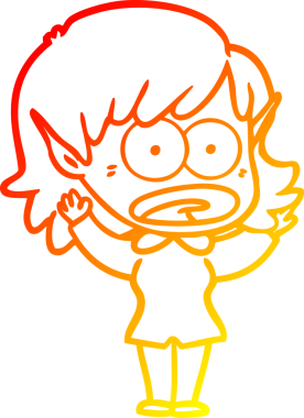 Bir çizgi film karakteri çizimi bir insan tarafından çizilmiş elf kızı şok etti.