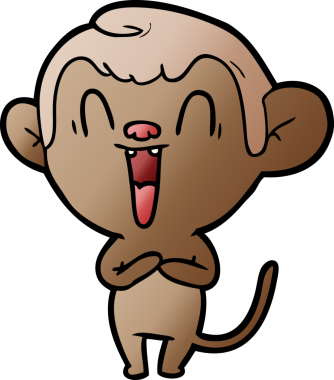 Bir insan tarafından çizilmiş gülen maymun çizgi filmi