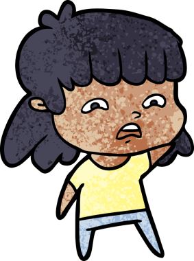 Bir insan tarafından çizilmiş endişeli bir karikatür.