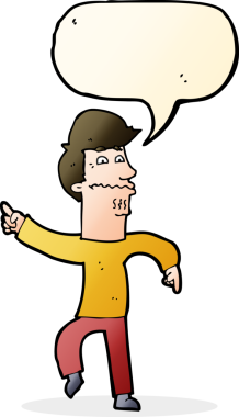 Bir insan tarafından çizilen konuşma baloncuğuyla ilgili endişeli bir çizgi film.