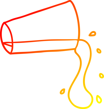 Bir insan tarafından çizilmiş soğuk su içilen bir çizgi filmin sıcak gradyan çizimi