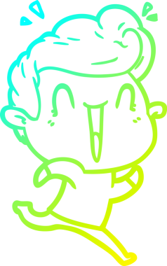 Bir insan tarafından çizilmiş, heyecanlı bir çizgi film çizimi.