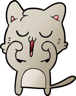 Bir insan tarafından çizilmiş çizgi film kedisi.