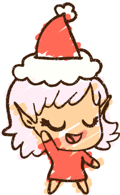 Bir insan tarafından çizilen Noel Elf Tebeşiri