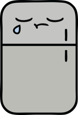 Bir insan tarafından çizilmiş buz dolabı karikatürü.