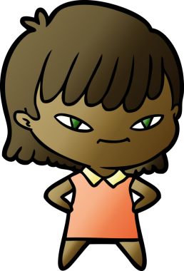 Bir insan tarafından çizilmiş karikatür kadın.