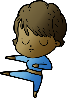 Bir insan tarafından çizilmiş karikatür kadın.