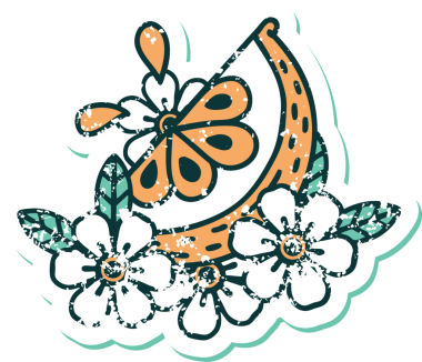 Bir insan tarafından çizilmiş dekoratif bir limon desenli dövme stili.