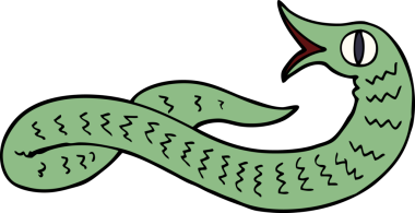 Bir insan tarafından çizilmiş ortaçağ yılanı.