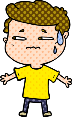 Bir insan tarafından çizilmiş endişeli bir adam.