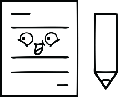 Bir insan tarafından çizilmiş bir test kağıdının çizgi çizimi