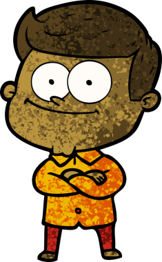 Bir insan tarafından çizilmiş mutlu bir adam.