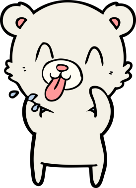 kaba karikatür kutup ayısının insan tarafından çizilmiş dili.